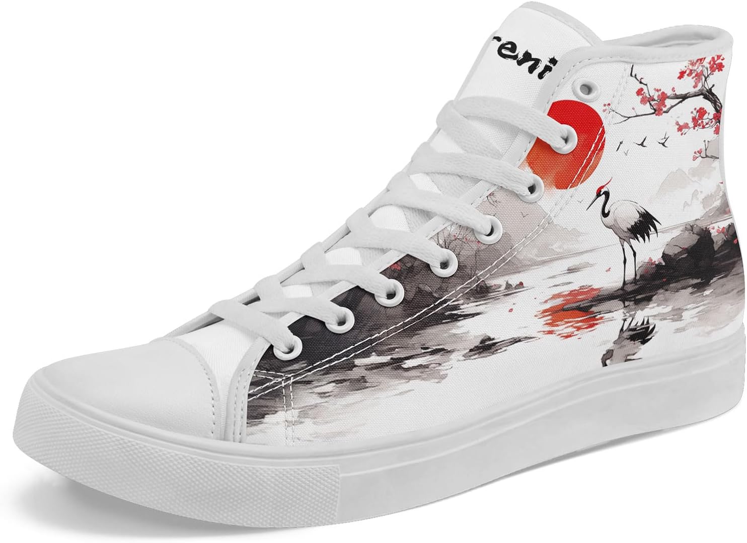 

Высокие кеды на платформе AWSOLE с китайской тушью для мужчин и женщин, черные, белые и красные, модные, дышащие, повседневные прогулочные обувь