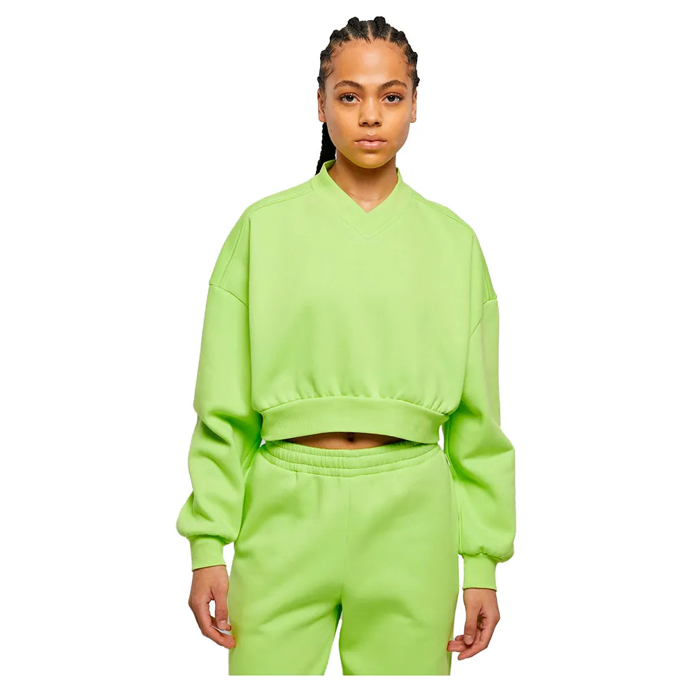 

Свитер Urban Classics Cropped v neck, зеленый