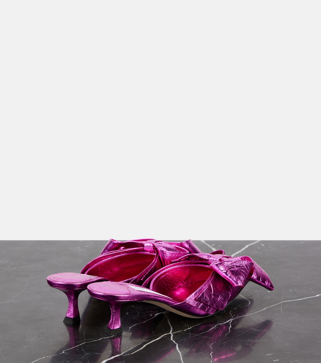 Мюли Staz 50 из металлизированной кожи Jimmy Choo, Magenta — фото 2