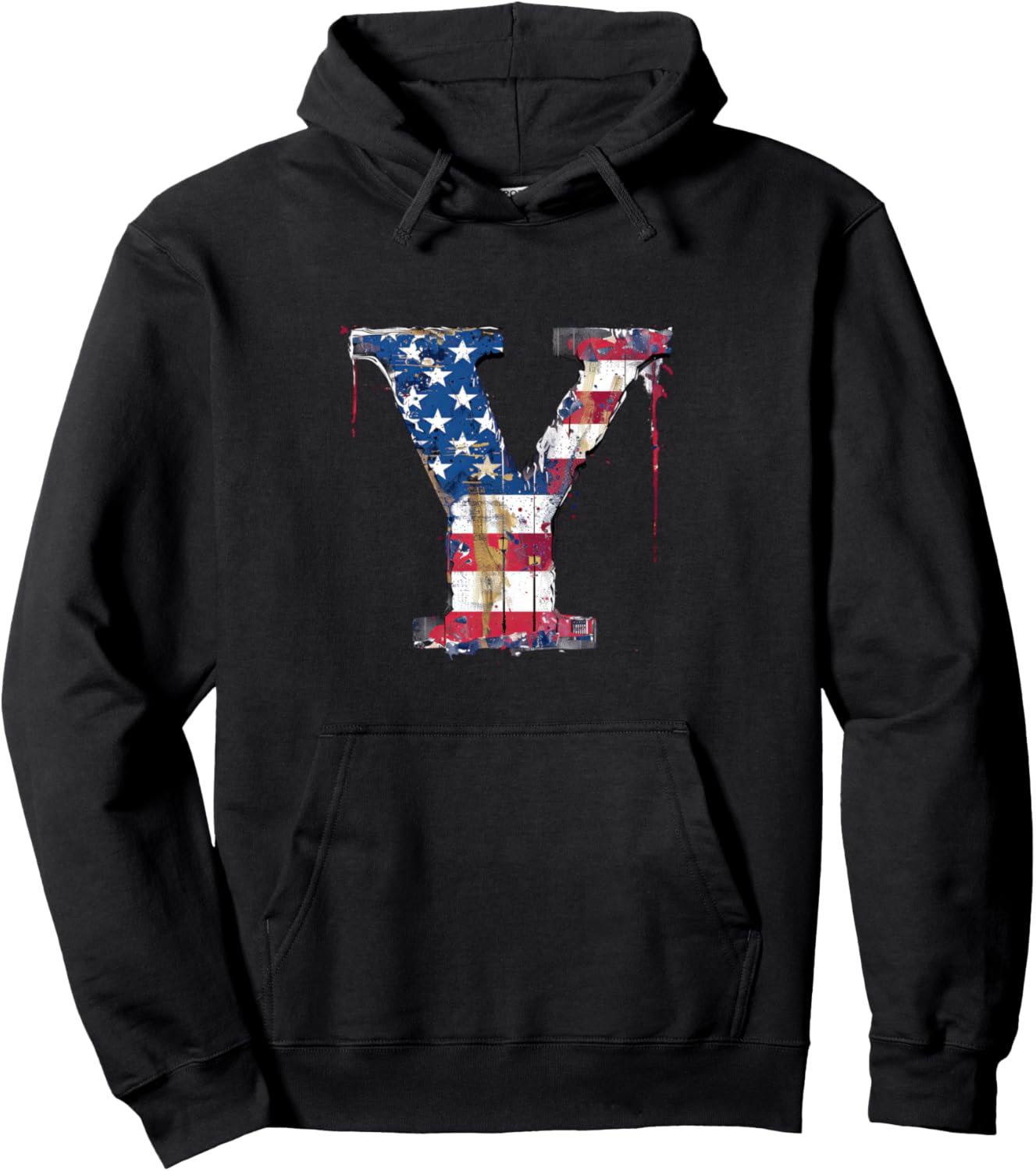 

Буква Y, монограмма, патриотический американский флаг, худи с буквой Y American Flag Alphabet Tees Nyc, черный