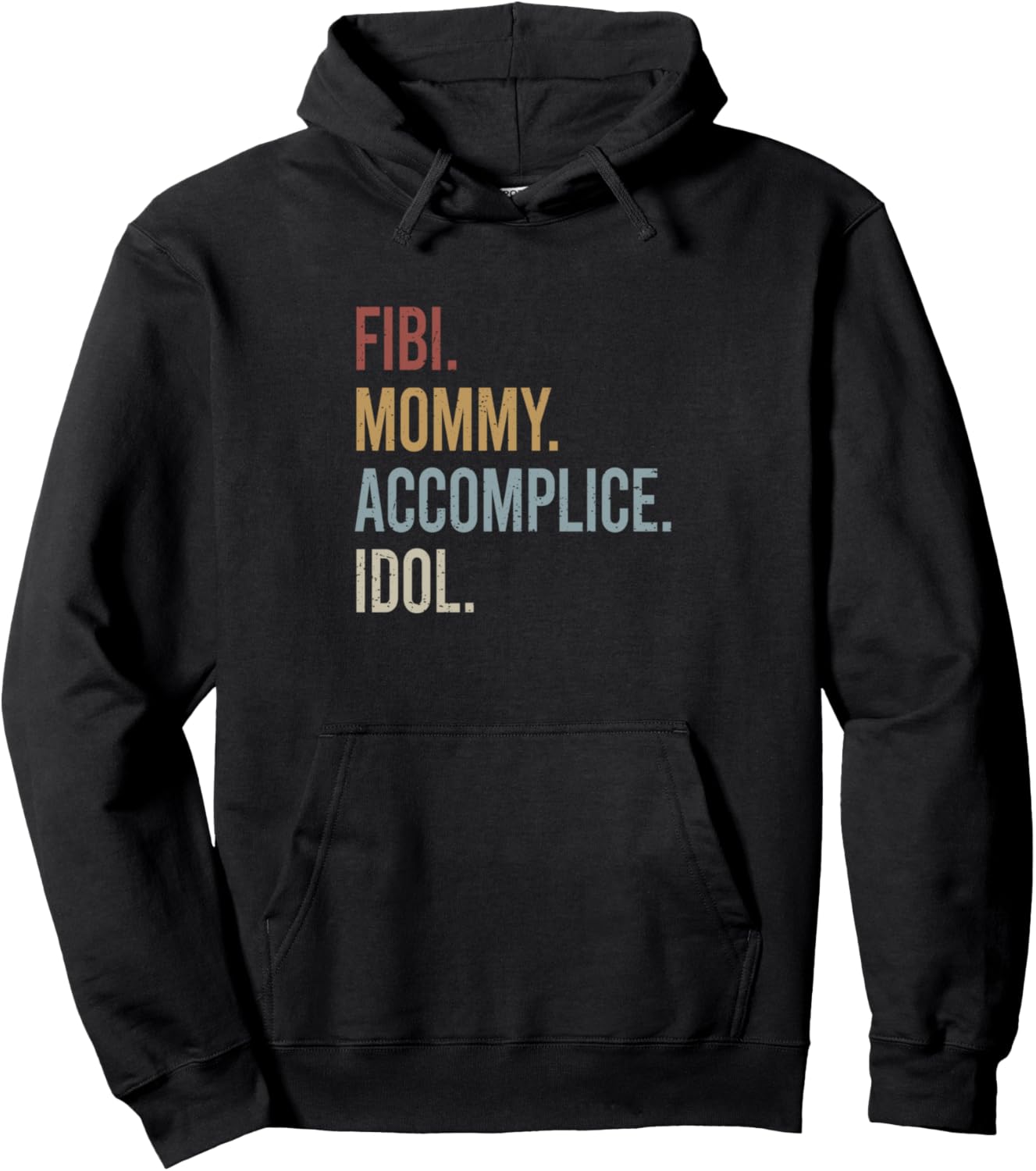 

Худи в стиле ретро с винтажным принтом «Fibi Mommy Accomplice Idol» Custom Mother'S Gifts And Accessories For Women, черный