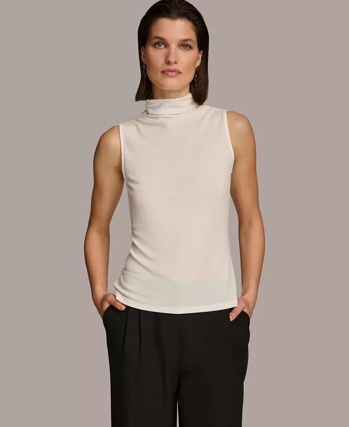 

Женский топ без рукавов Donna Karan с воротником-стойкой Donna Karan New York, слоновая кость/кремовый