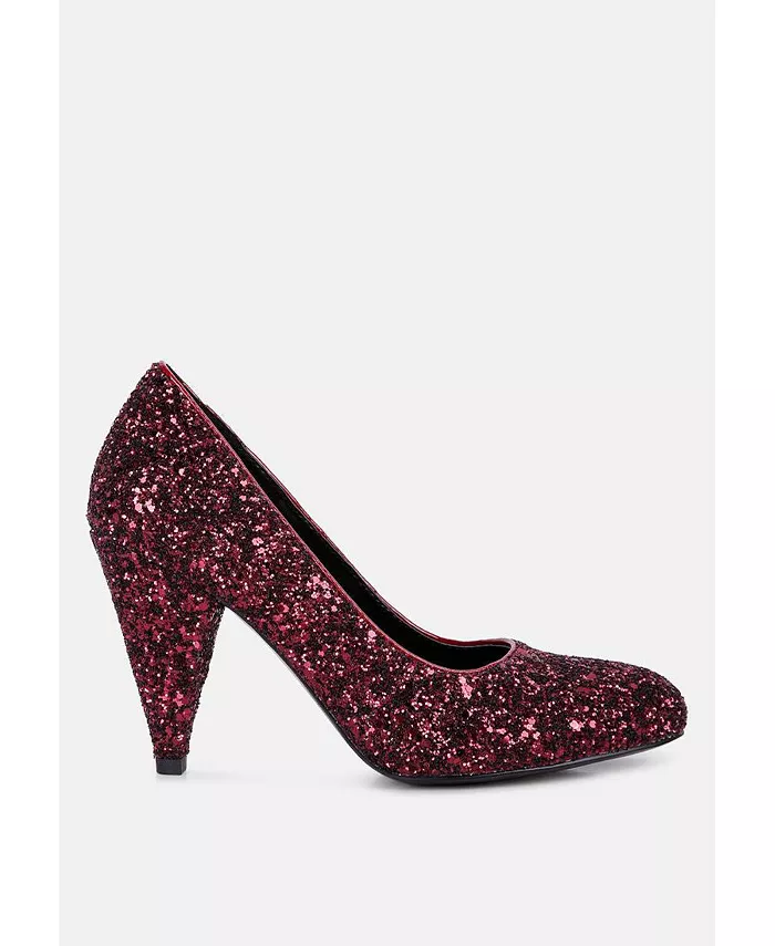 Балетки Sugar Plum Glitter на конусообразном каблуке London Rag, красный