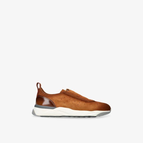 

Кроссовки кожаные Santoni Innova с низким верхом, рыжевато-коричневый