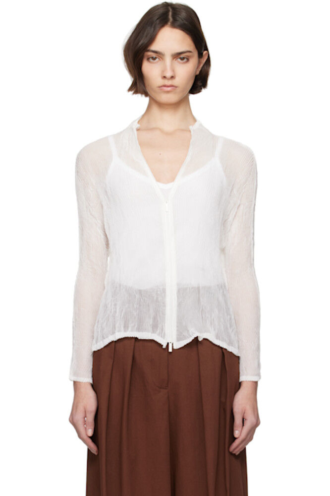 

Белая шифоновая блузка Twist BK/WT-56 ISSEY MIYAKE