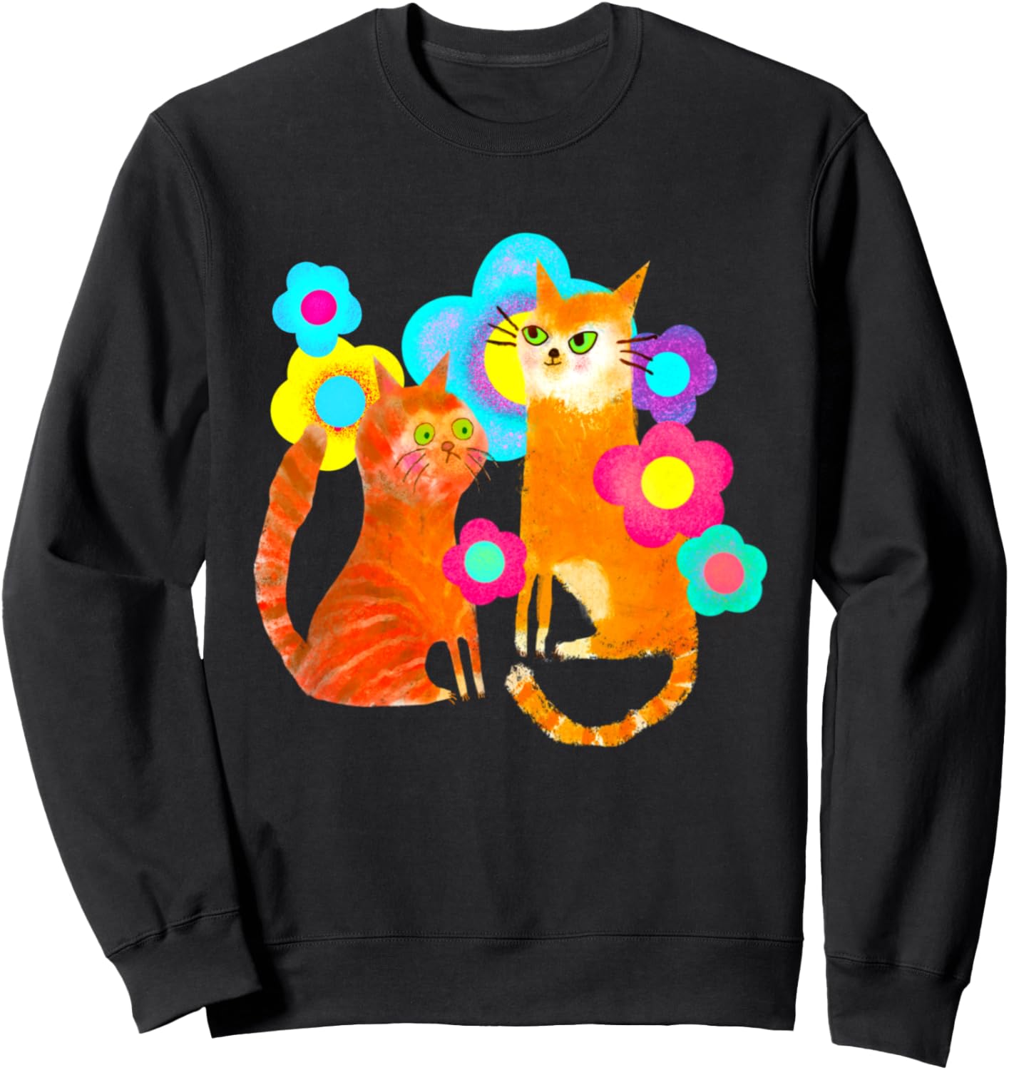 

Забавная толстовка с оранжевым котом и цветами Cat Lovers Design Orange Cat