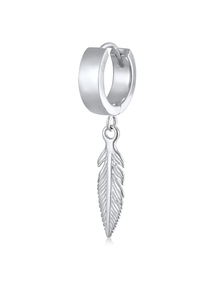 

KUZZOI Серьги из серебра 925 пробы с пером в серебряной оправе