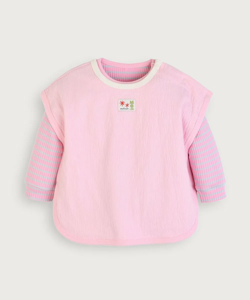 Жилет с нашивками, блузка с длинными рукавами и брюки Moimoln, Pink — фото 2