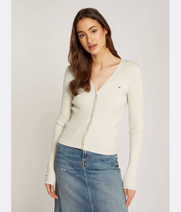 

Кардиган необходим Slim fit Tommy Jeans, экрю