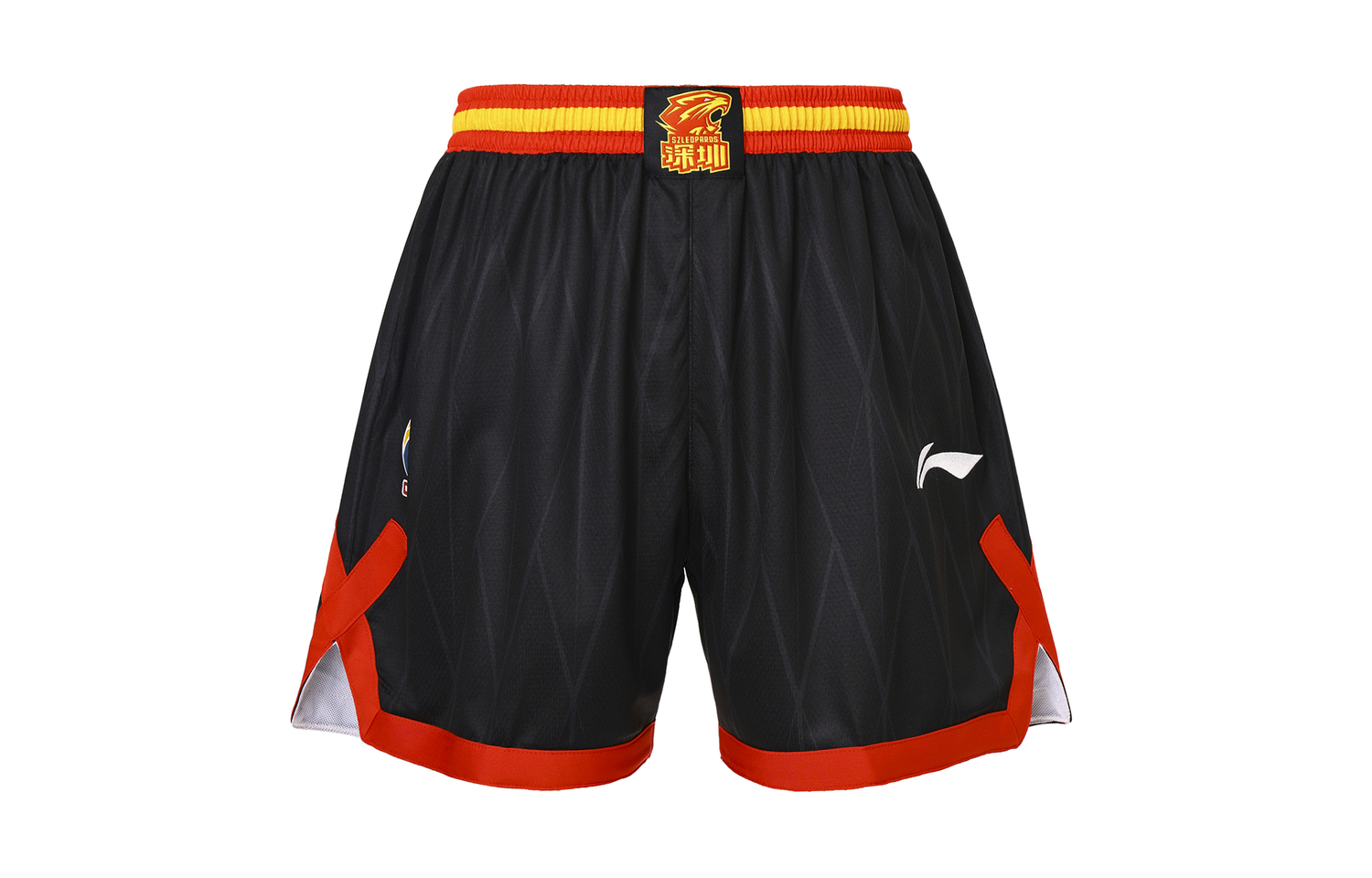 

Фанатские баскетбольные шорты LiNing CBA Collection 23 24 команды Шэньчжэня мужские черные