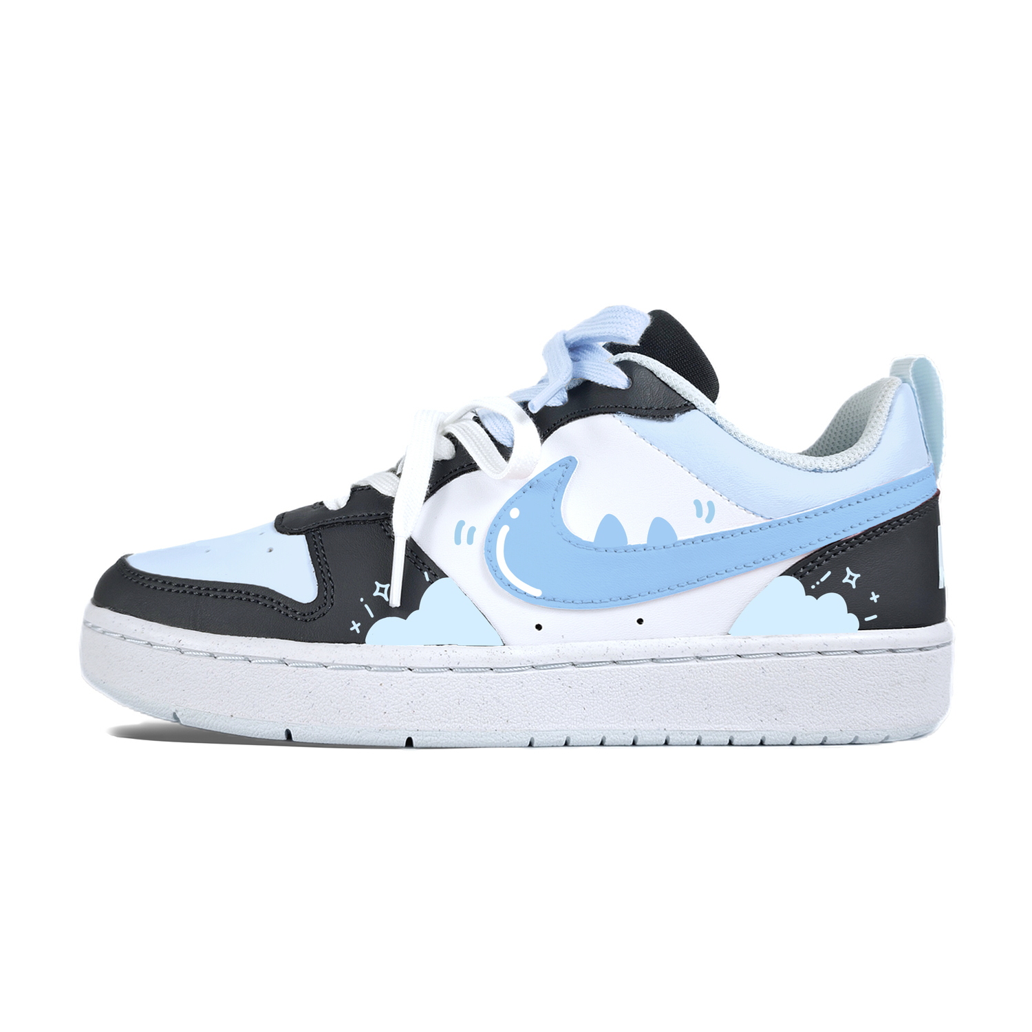 

Nike Кроссовки для скейтбординга Court Borough Eyes Cloud Blue Slip Resistant Abrasion Resistant низкие детские Black