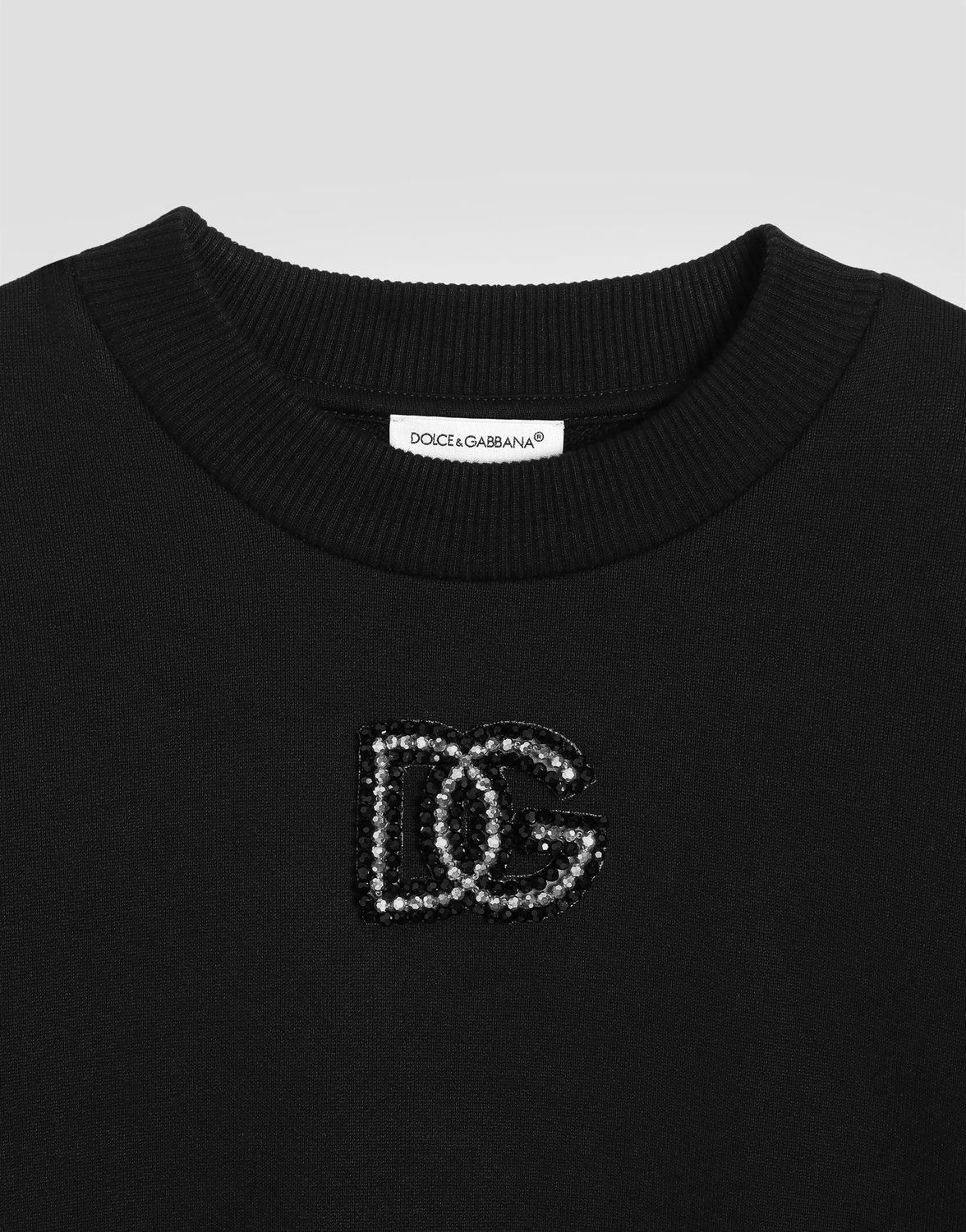 Свитшот с нашивкой dg из страз Dolce & Gabbana, черный — фото 3