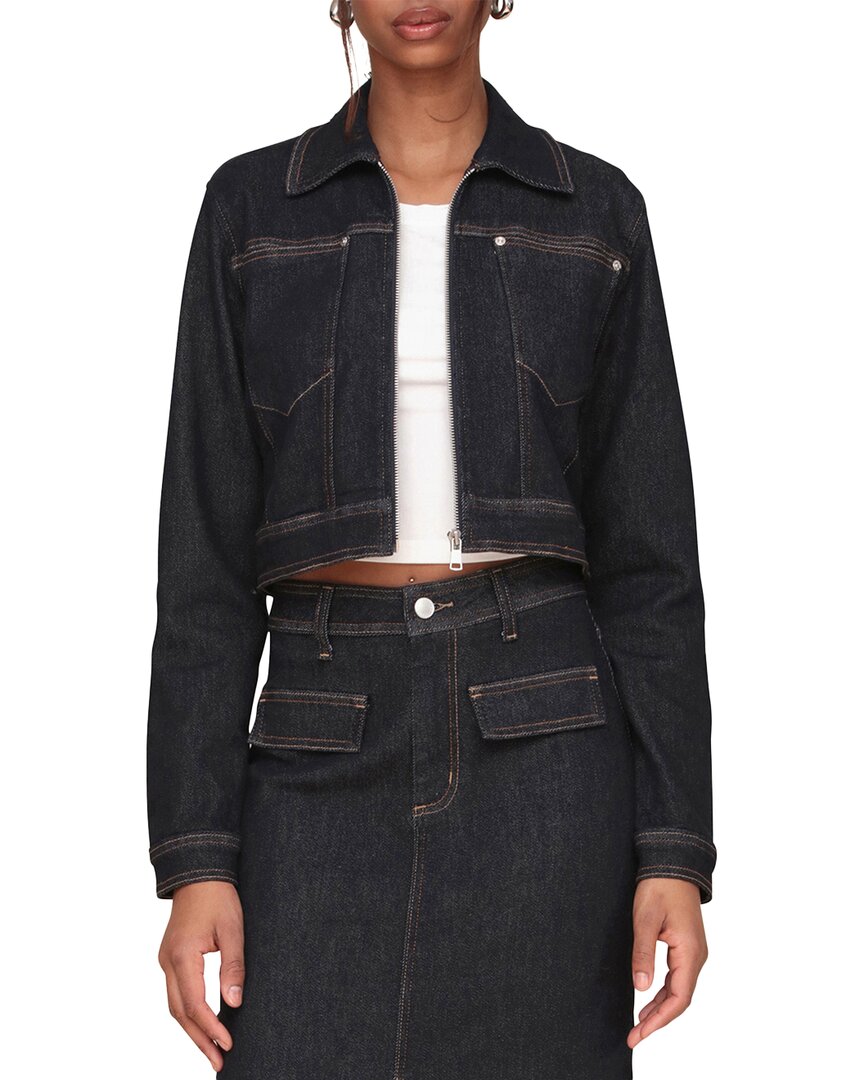 

Укороченная джинсовая куртка на молнии Avec Les Filles, цвет denim