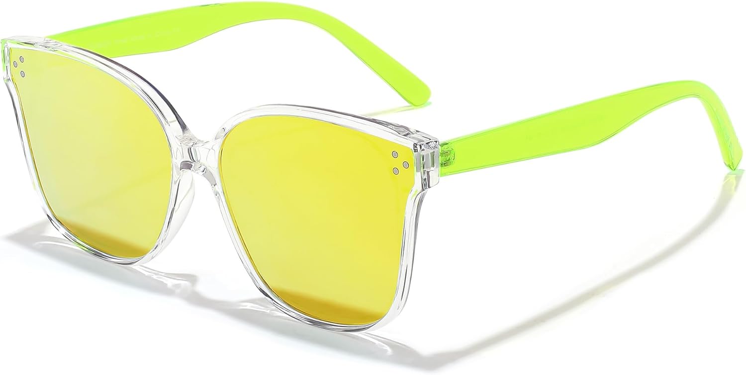 

Солнцезащитные очки FEISEDY увеличенного размера с поляризацией - защита UV400, квадратная форма, стильные солнцезащитные очки для активного отдыха и повседневной носки B2600, Transparent-yellow