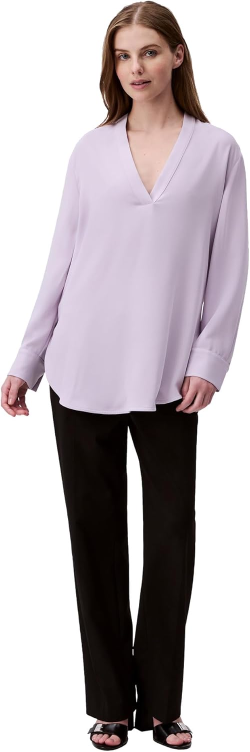 

Женская свободная блузка Calvin Klein с V-образным вырезом, Orchid Petal