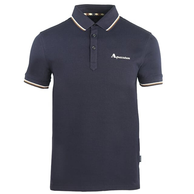 

Темно-Синяя рубашка-поло с логотипом бренда Aquascutum, синий