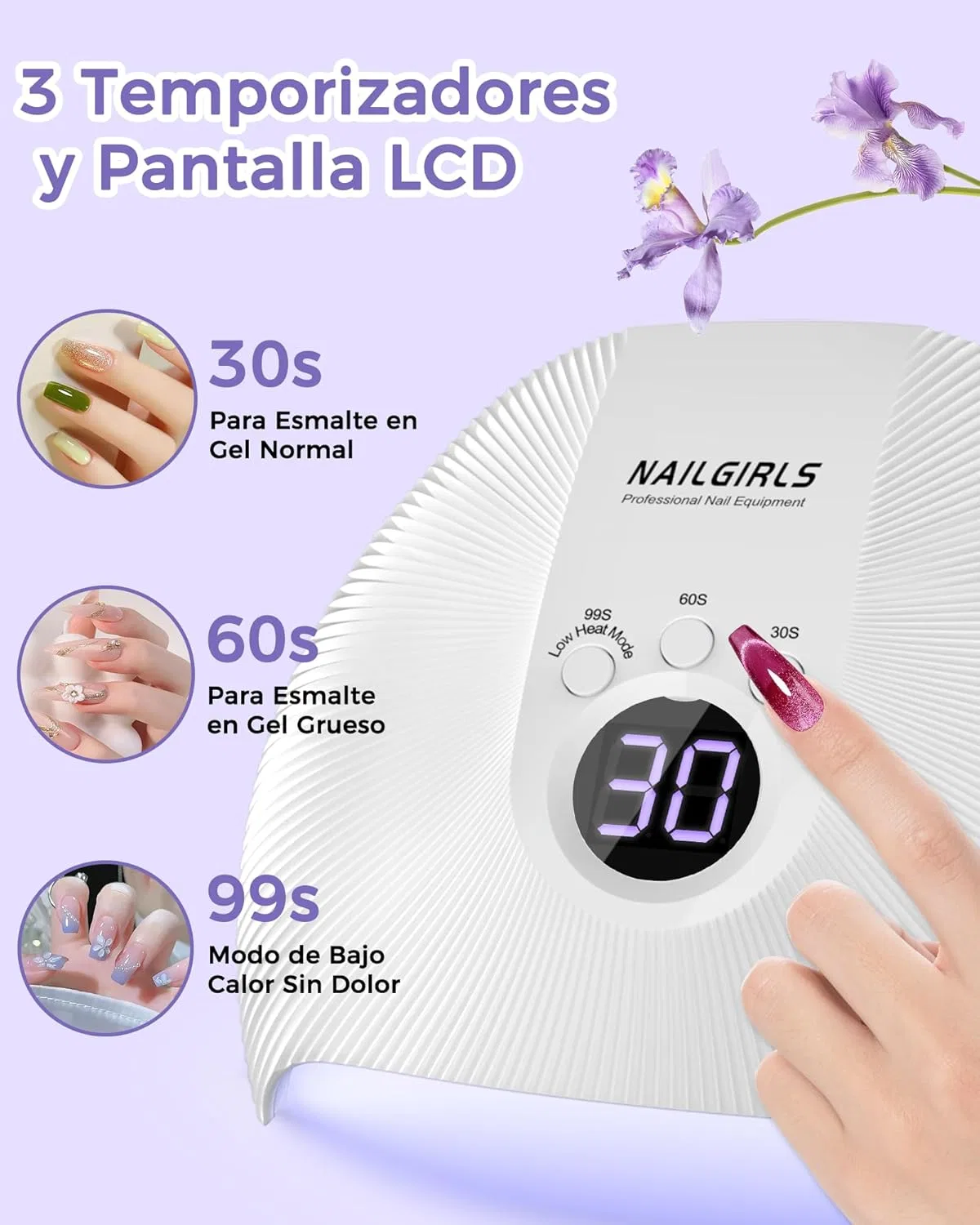 УФ LED лампа для гель-лака NAILGIRLS 75 Вт с таймером и автосенсором Nailgirls — фото 3
