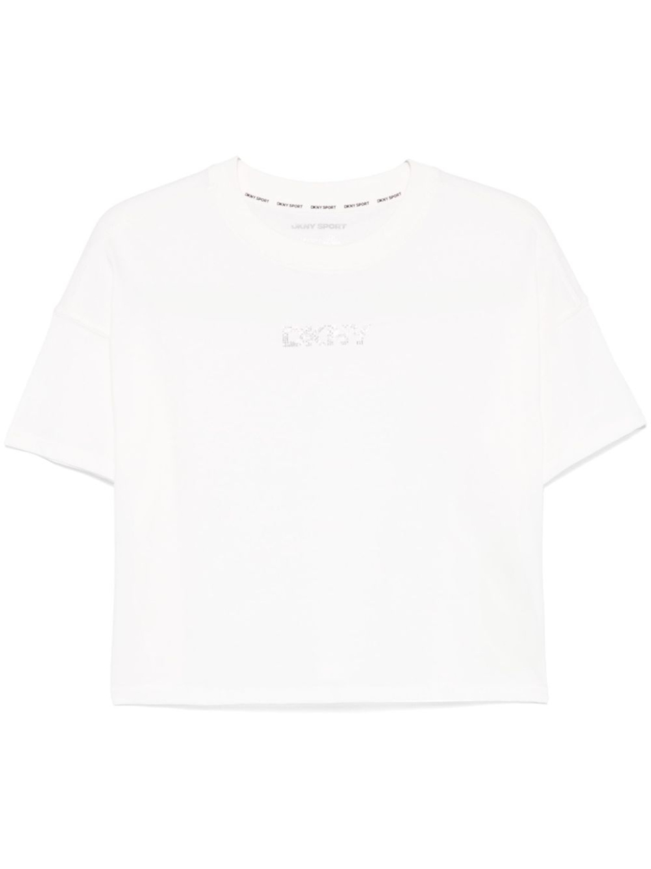 

DKNY футболка со стразами и логотипом, белый