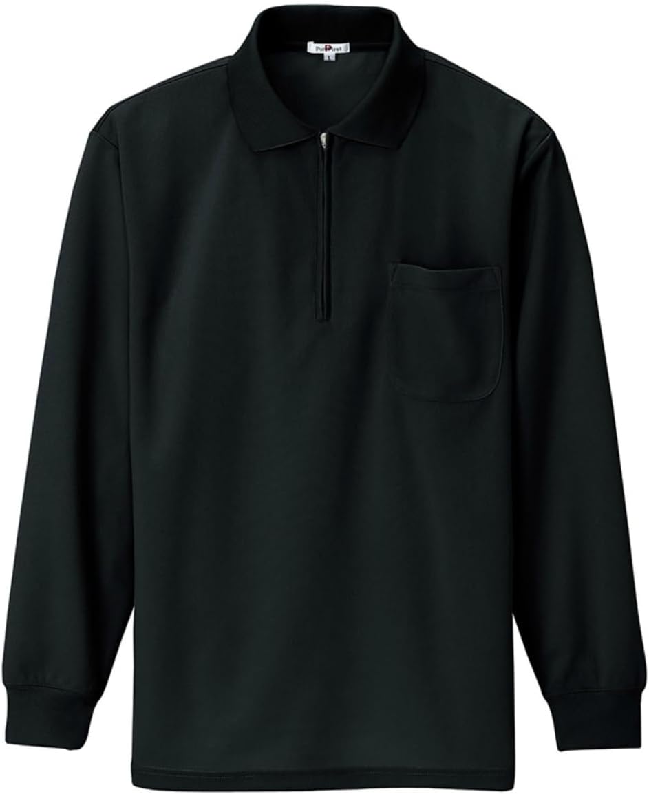 

Поло с длинными рукавами и застежкой-молнией, отводящее пот и быстросохнущее (для комфорта и прохлады) #AZ-10580 Aitoz, черный