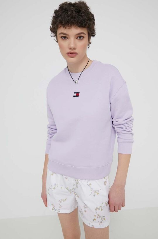 

Хлопковая толстовка Tommy Jeans, фиолетовый