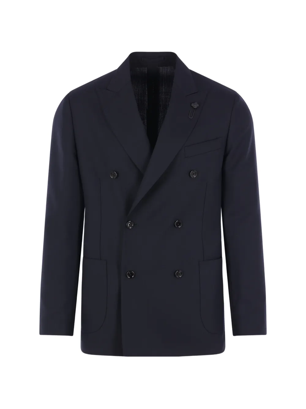 

Двубортный пиджак с лацканами-шалями Lardini, синий