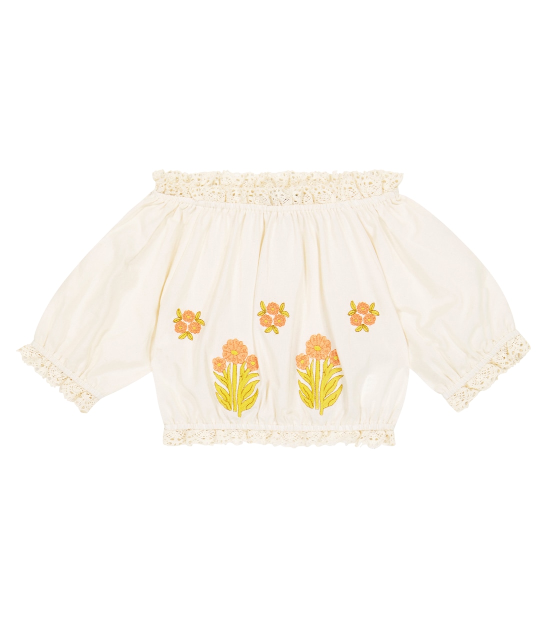 

Блузка из хлопка с цветочной вышивкой Клементина The New Society, Vanilla