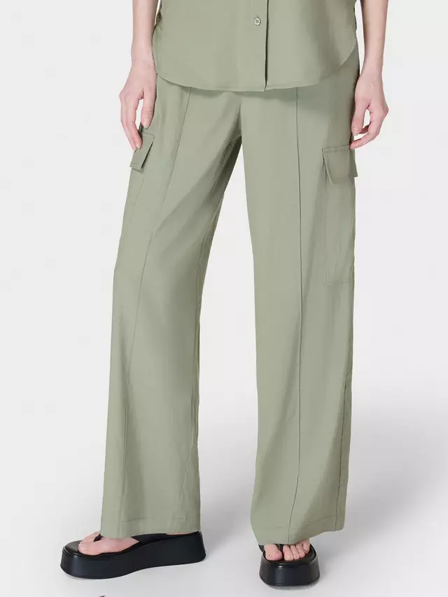 

Спортивные брюки Sweaty Betty Summer Stretch Linen Blend, цвет savannah green