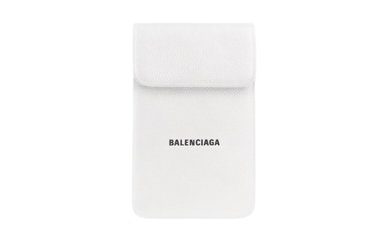 

Balenciaga Кожаный чехол для телефона и карт Cash Cow мужской white
