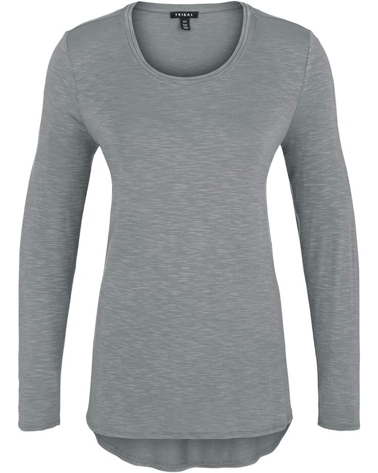 

Свитер Tribal Long Sleeve Crew Neck with Side Slits, цвет Dark Smoke