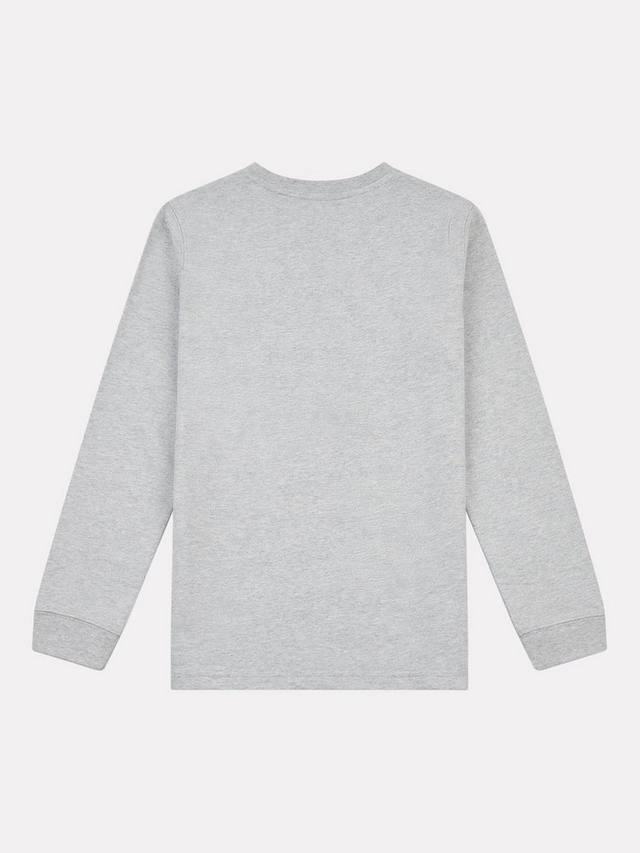 Детская хлопковая футболка с длинными рукавами New Balance, Grey Heather — фото 2