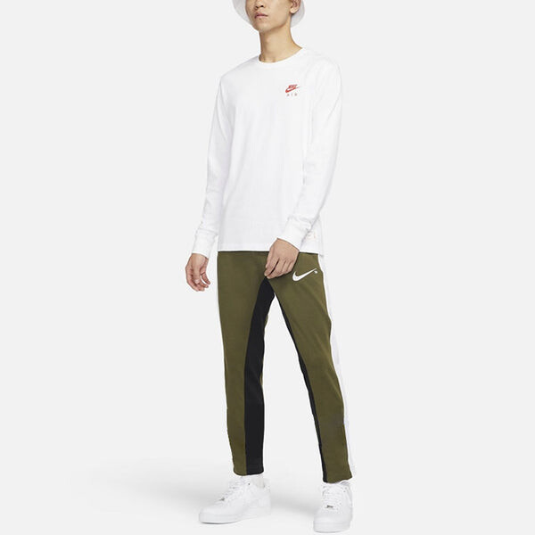 Брюки men's sportswear swoosh contrast color stitching knit sports pants/trousers/joggers army green Nike, зеленый — фото 3