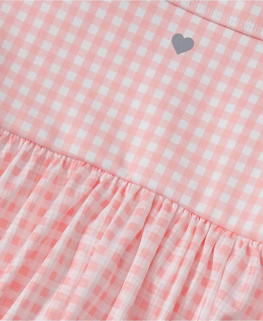 Детское спортивное платье-майка Lands' End, pale розовый gingham — фото 4