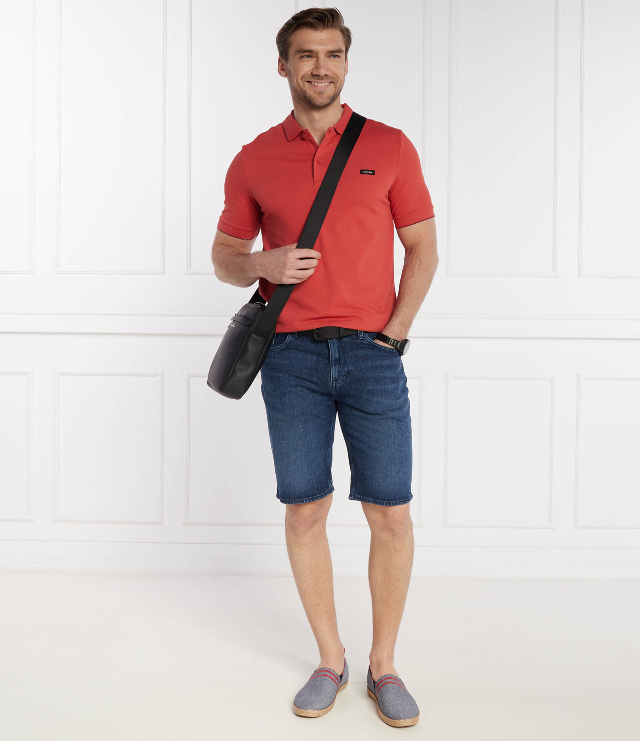 Поло Calvin Klein PIQUE Slim Fit, коралловый — фото 2