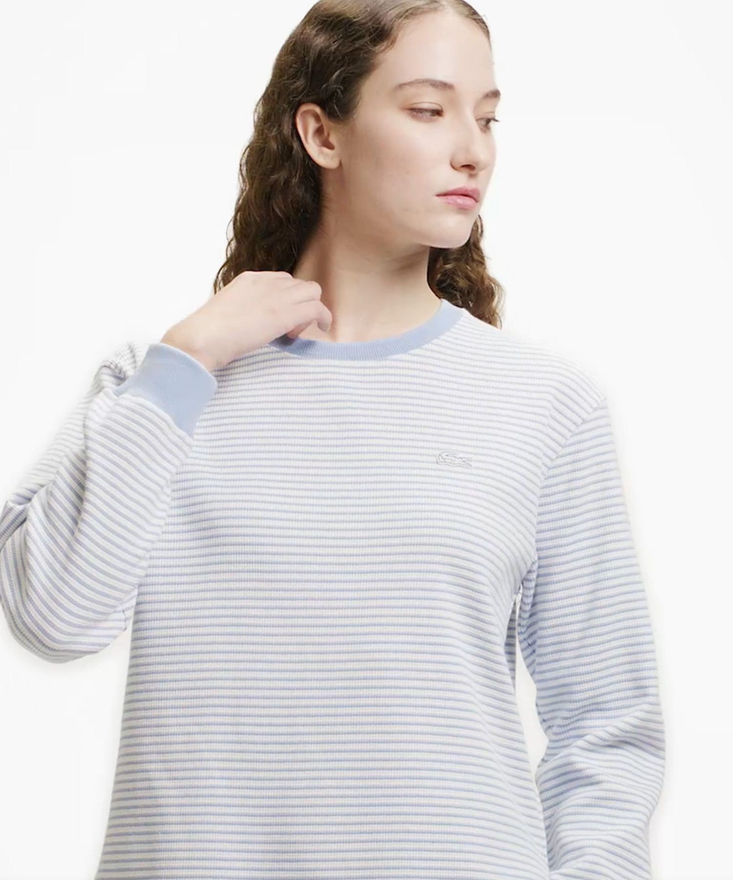 Футболка LACOSTE с длинным рукавом Light blue — фото 2