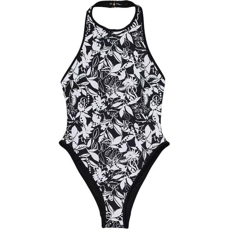 Цельный купальник Women's Black And White Halter Victoria's Secret, черный/белый — фото 3