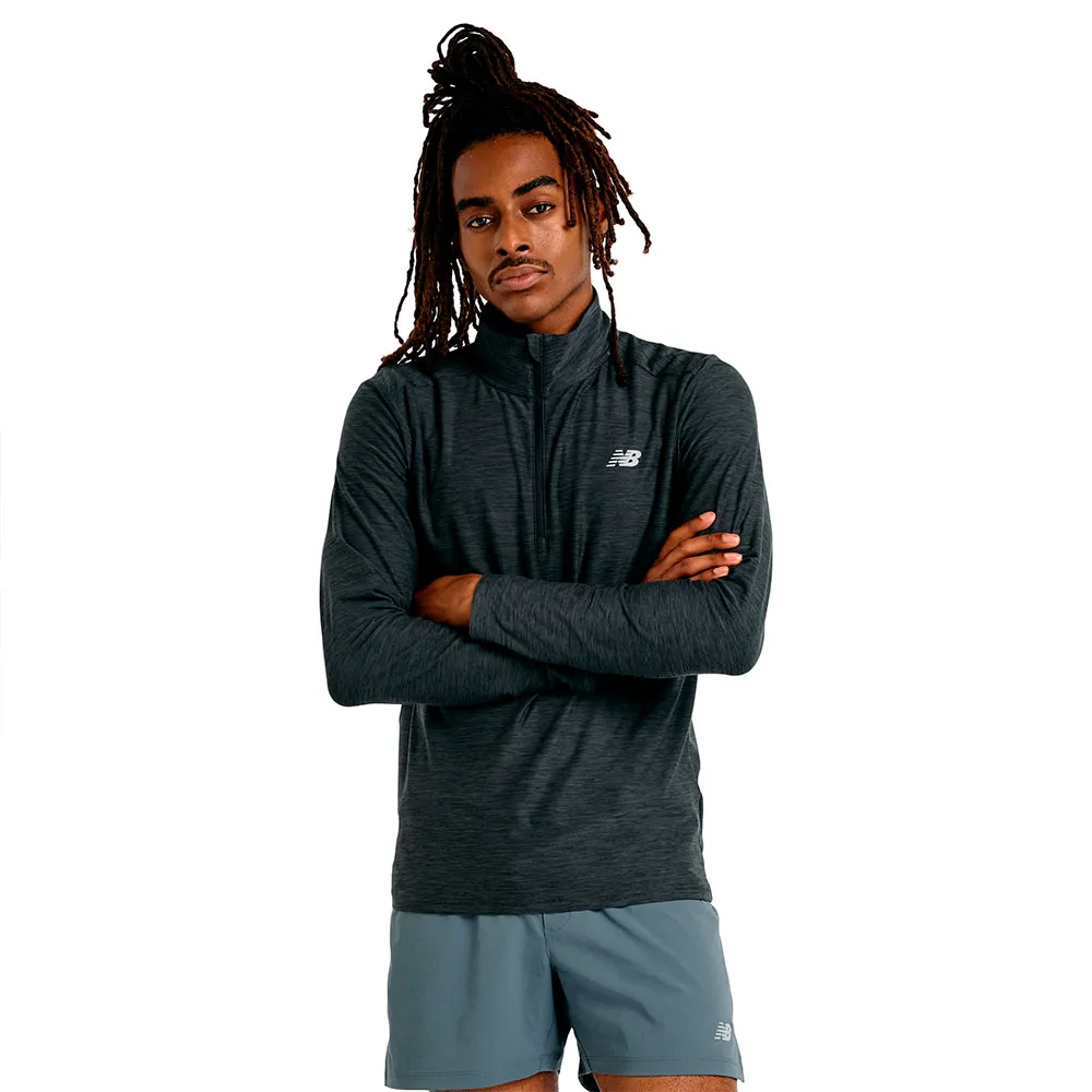 

Лонгслив New Balance Space Dye half zip, черный