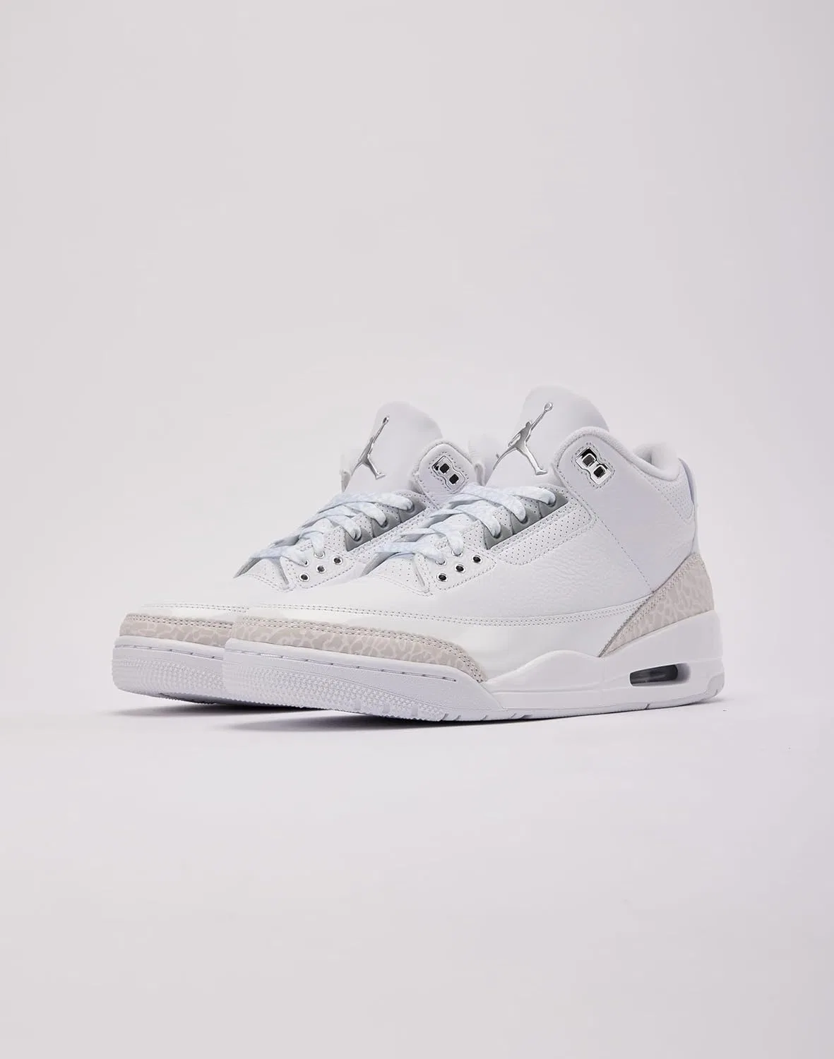 Мужские кроссовки Nike Air Jordan 3 Retro, White/Metallic Silver — фото 2