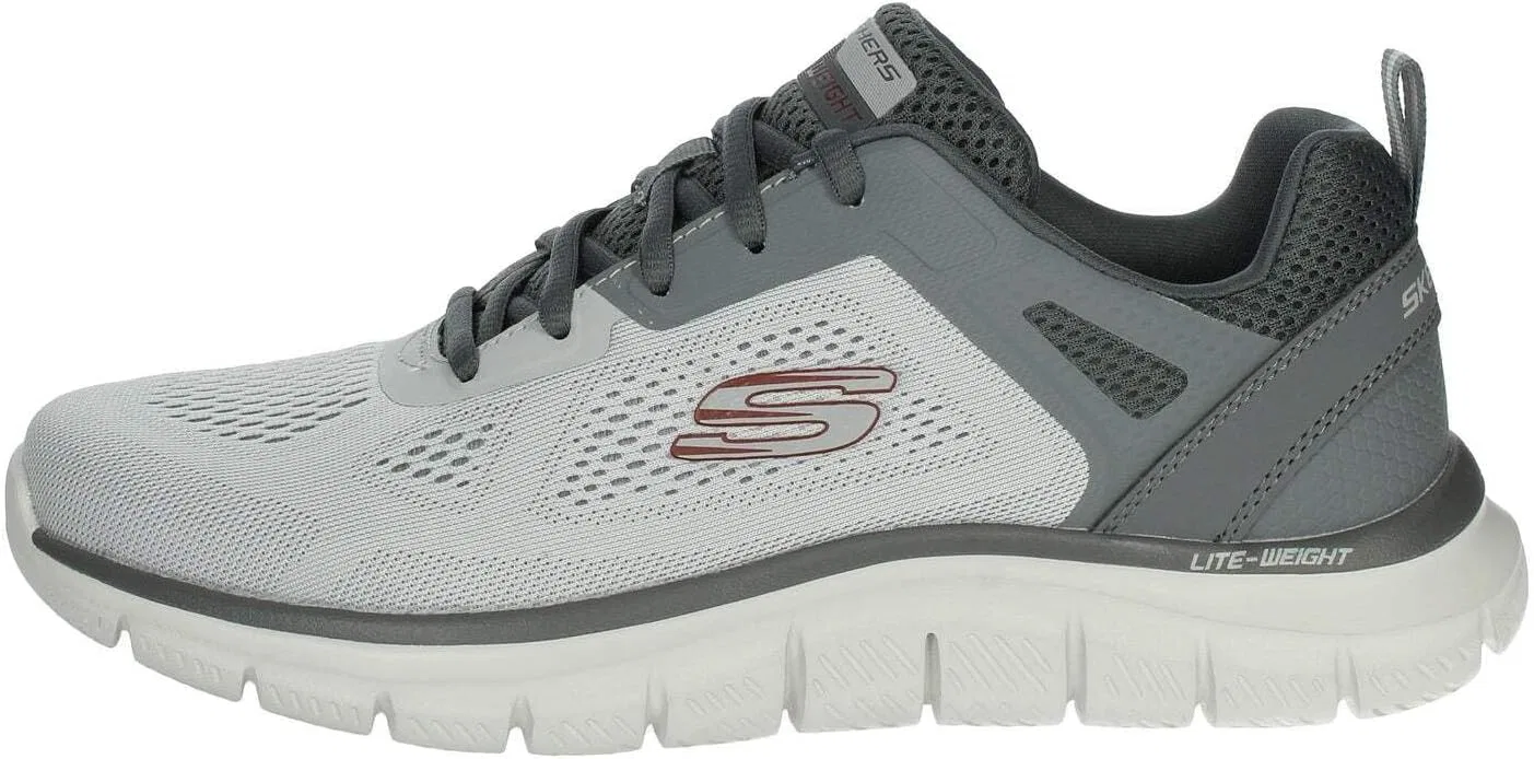 Мужские спортивные кроссовки Skechers Track Broader, Gray Engineered Mesh Pu Charcoal Trim