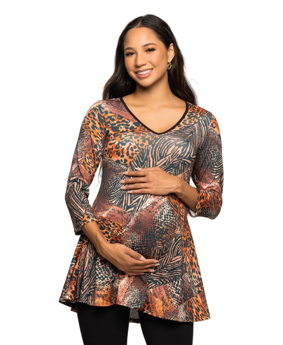 

Женская туника для беременных с V-образным вырезом 24seven Comfort Apparel, Gray Multi