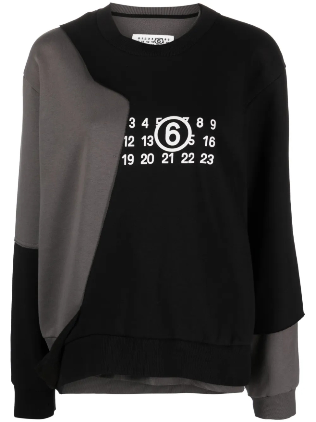 

Асимметричная толстовка из хлопковой смеси с принтом логотипа MM6 Maison Margiela, черный