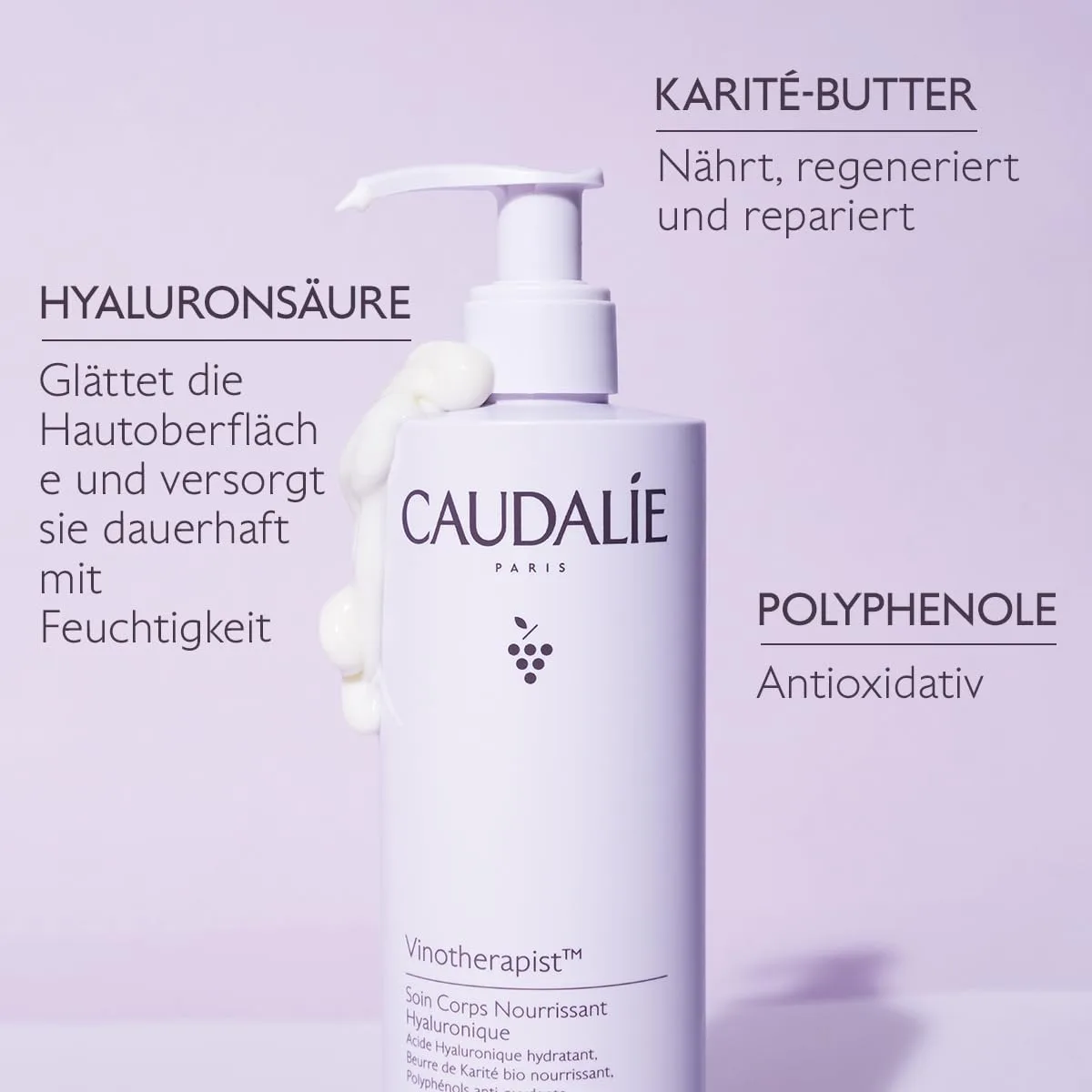 Питательный лосьон для тела Caudalie Vinotherapist с гиалуроновой кислотой 399 мл (1 шт.) — фото 3