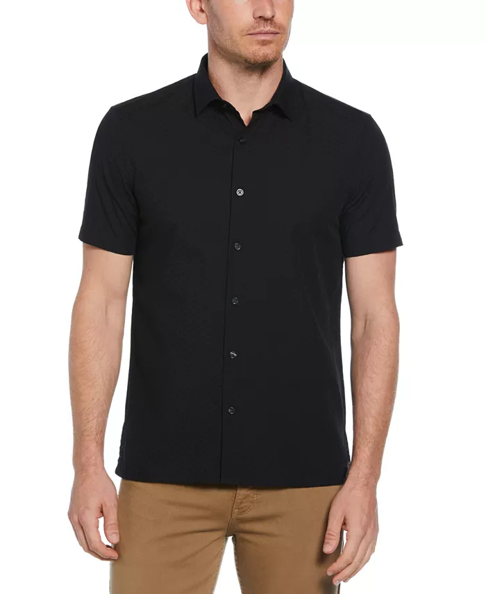 

Мужская рубашка из ткани в рубчик Perry Ellis, черный
