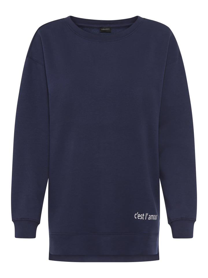 

Длинная толстовка темно-синего цвета Laura Scott, Синий, Длинная толстовка темно-синего цвета Laura Scott