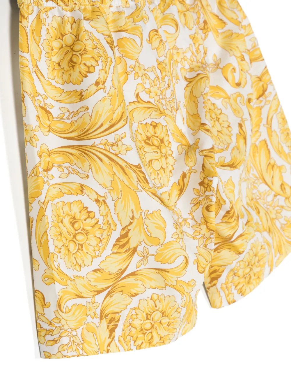 Поплиновые шорты с принтом Barocco Versace Kids, белый — фото 3