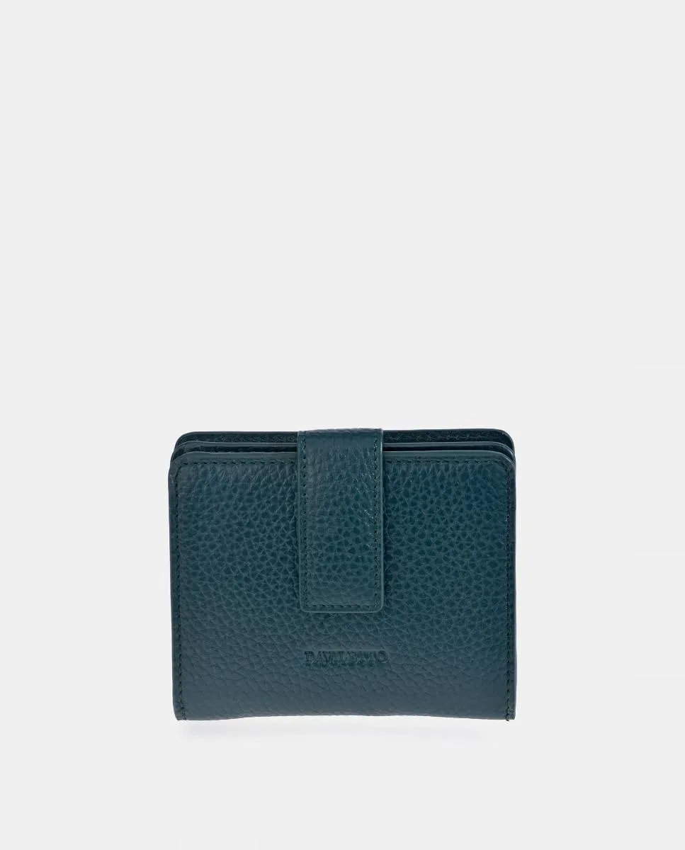 

Женский кошелек из зернистой кожи Daviletto, темно-зеленый