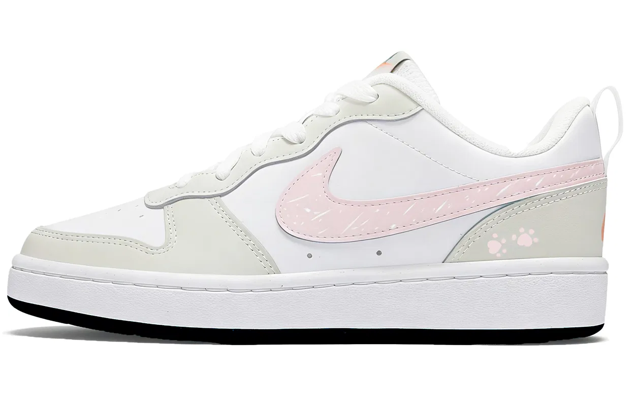 Кроссовки для скейтбординга детские Court Borough 2 Abrasion Resistant Slip Resistant Low top Pink White Unisex Nike, Pink White (Shopping Bag) — фото 3