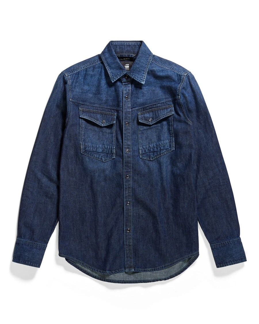 

Джинсовая рубашка G-STAR Slim fit Button Up Shirt, синий деним