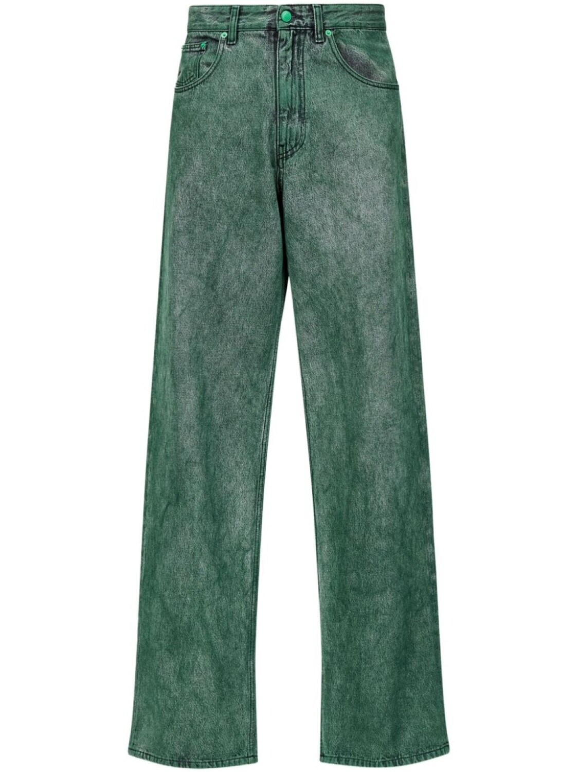 

MM6 Maison Margiela прямые джинсы с нашивкой-логотипом, зеленый