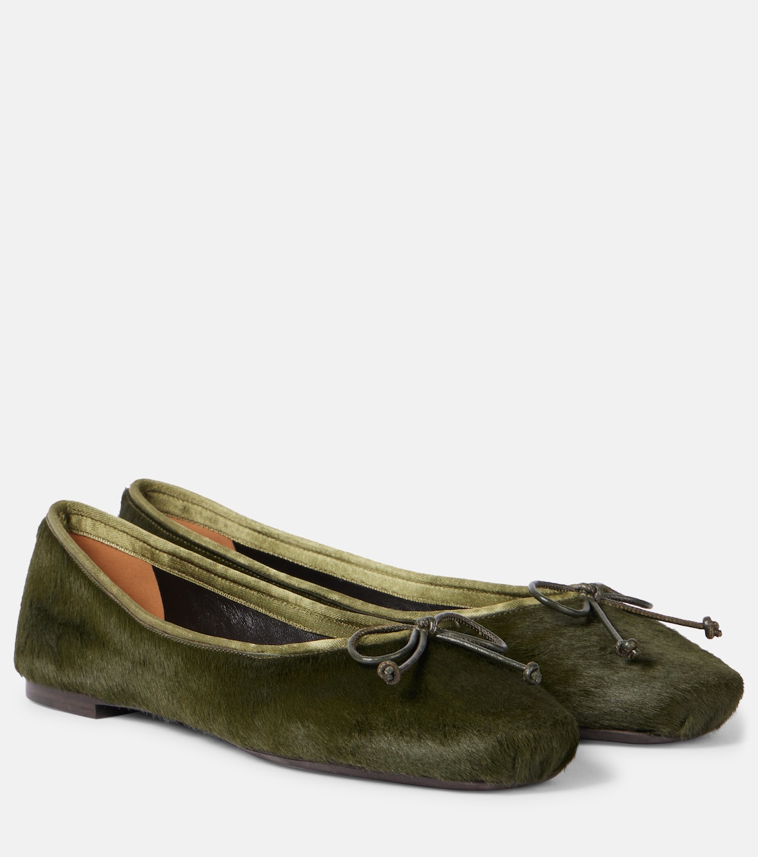 Балетки Charlotte из телячьей шерсти Khaite, Racing Green