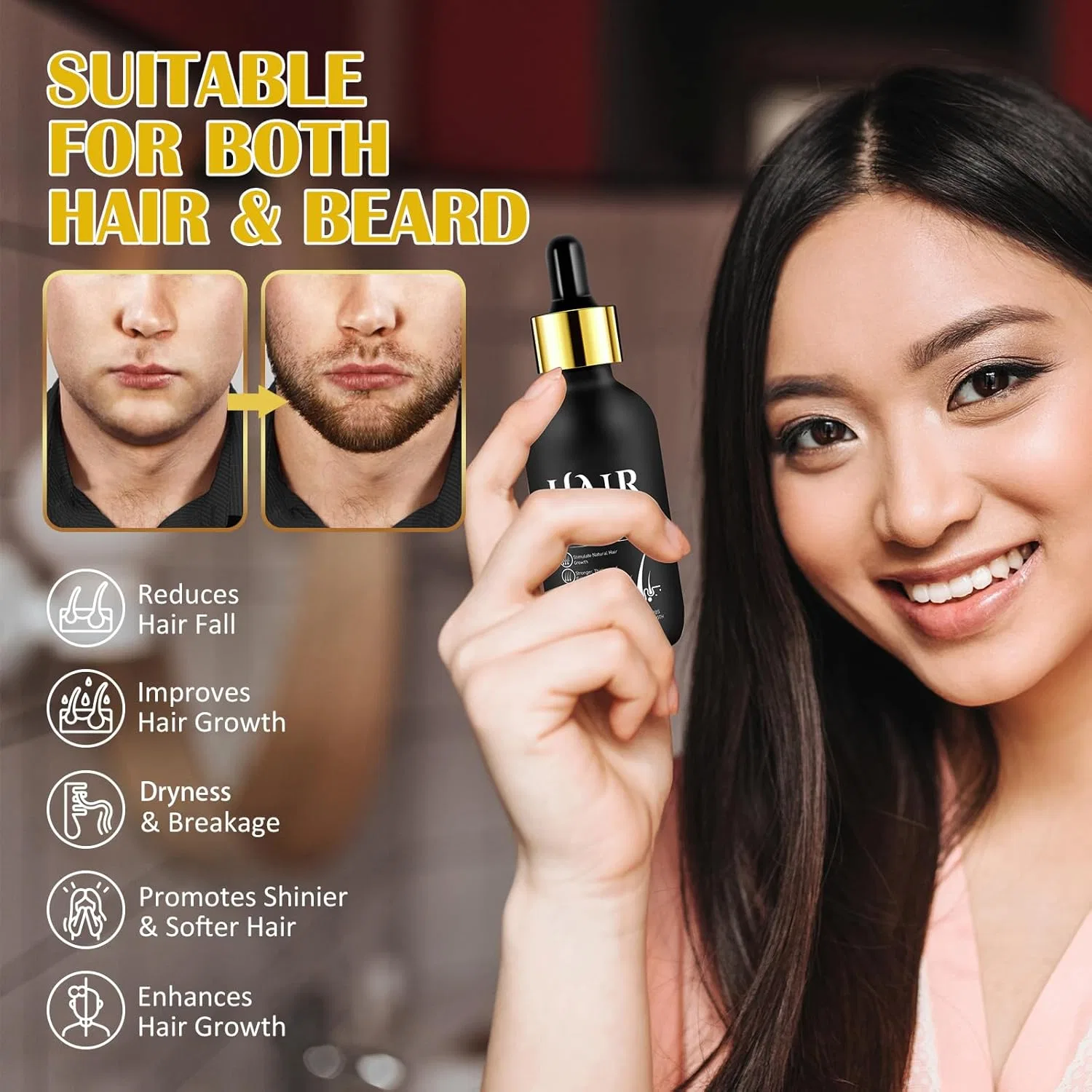 Набор для роста бороды Beard Roller с маслом и дермароллером Generisch — фото 2